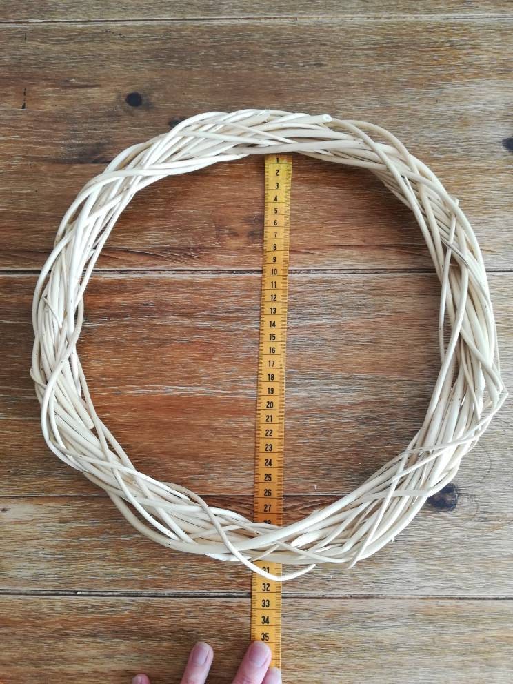 White Willow Wreath, Natural Wicker Hoop, DIY Sustainable Decor