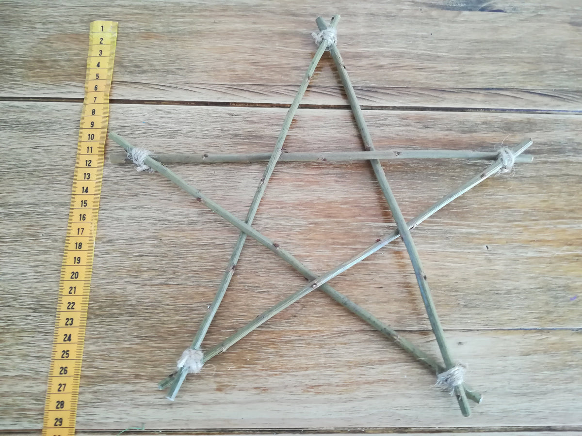 Small willow star. Rustic twig star. 5 pointed star, pentagram.