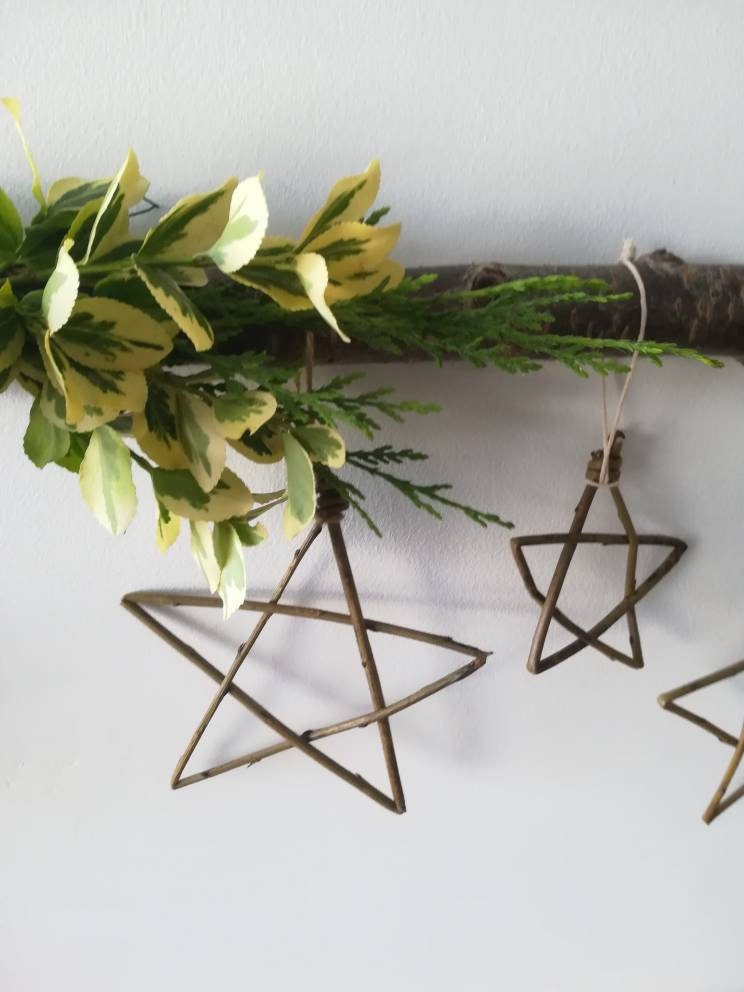 Hanging star decoration, made from willow. Great for Christmas or year round decoration. Natural sustainable home decor