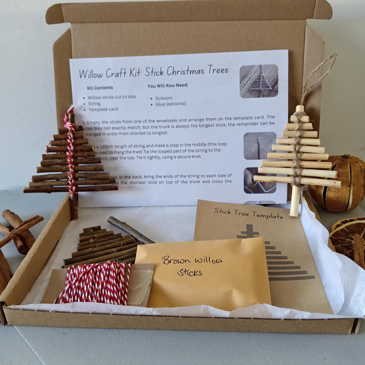 Willow Stick Christmas Tree Craft Kit: DIY Eco-Friendly Decoration