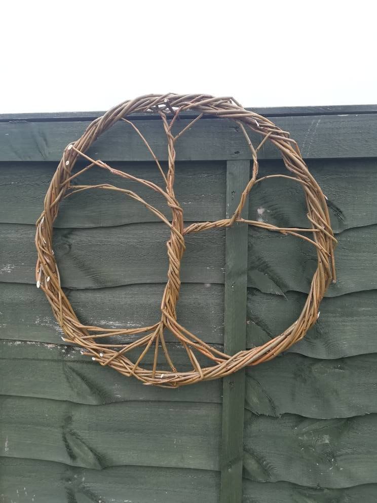 Tree of life willow wreath wall decor. Natural willow wall hanging.