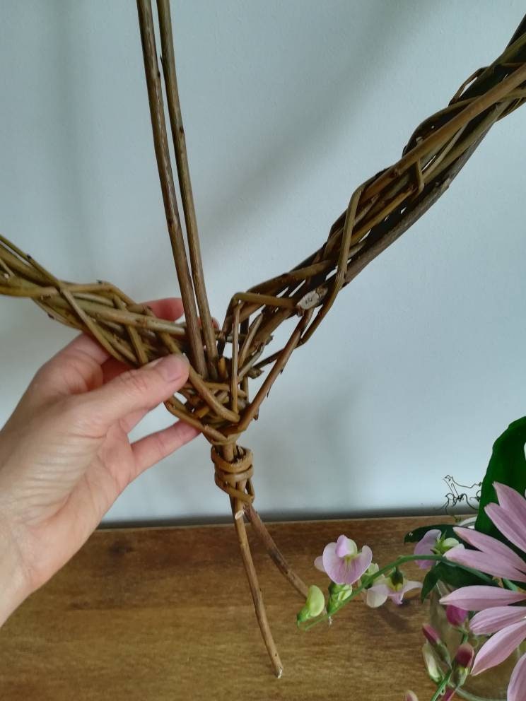 Large willow heart, wicker wreath, ideal wedding decor or  anniversary gift