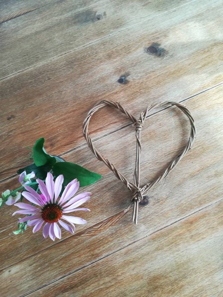 Handmade Willow Heart, Wicker Wall Decor, Anniversary Gift