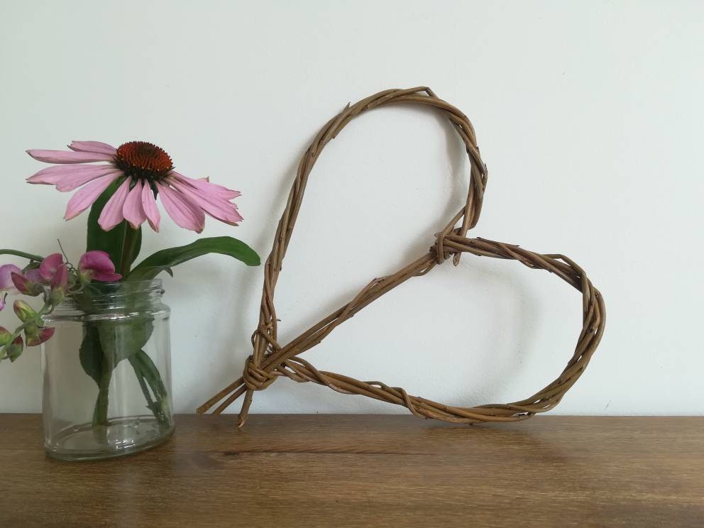 Handmade Willow Heart, Wicker Wall Decor, Anniversary Gift