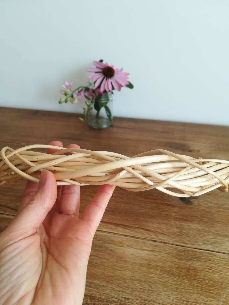 White Willow Wreath, Natural Wicker Hoop, DIY Sustainable Decor