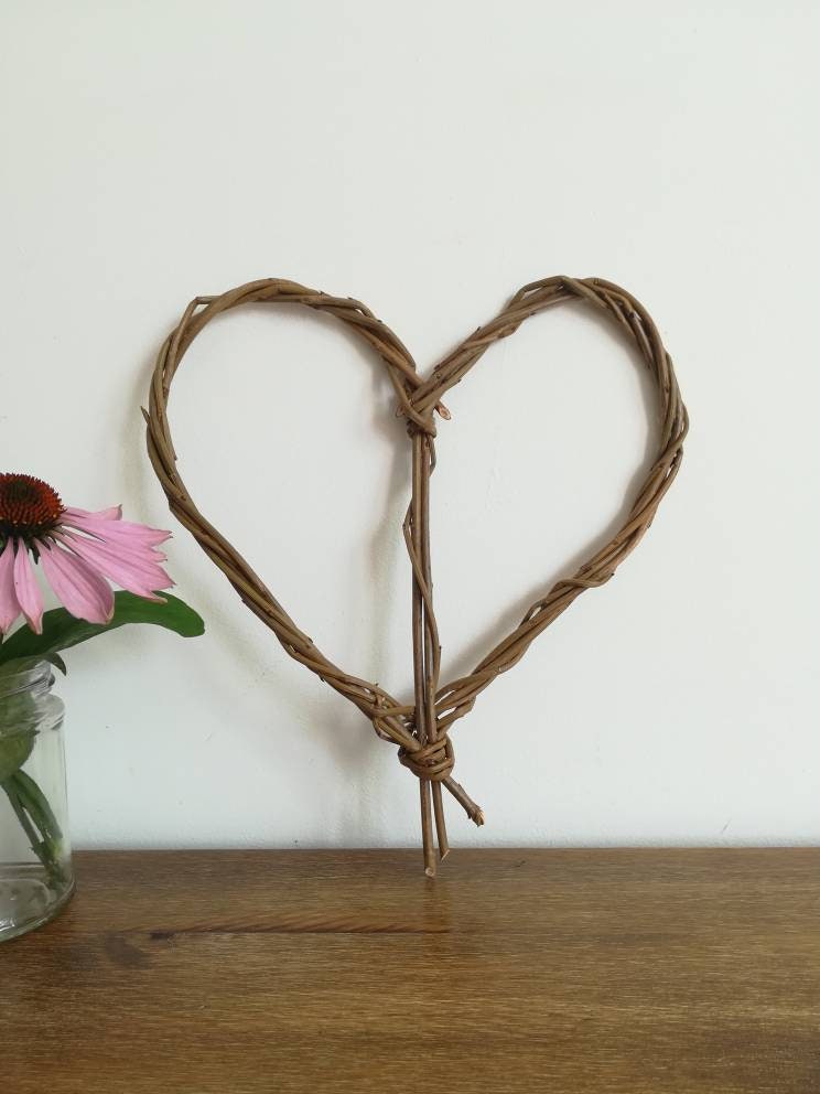 Handmade Willow Heart, Wicker Wall Decor, Anniversary Gift