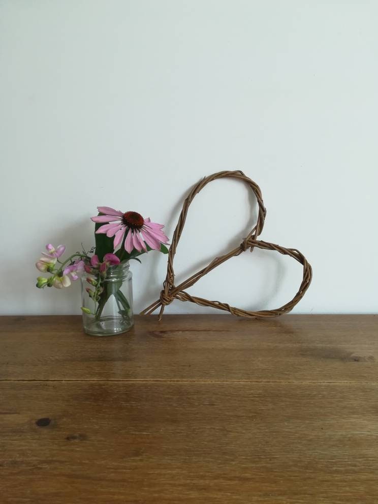 Handmade Willow Heart, Wicker Wall Decor, Anniversary Gift