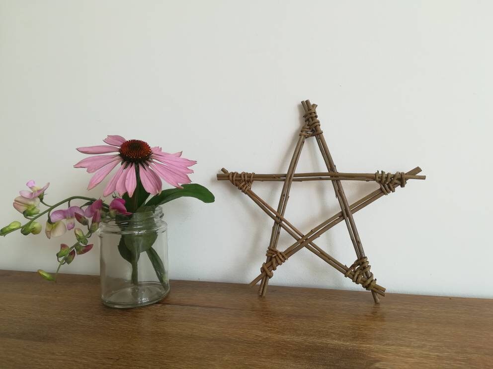 Small Willow Star Hand Made with Sustainably Grown Willow. Natural Eco-Friendly Wall Hanging, Home Decor