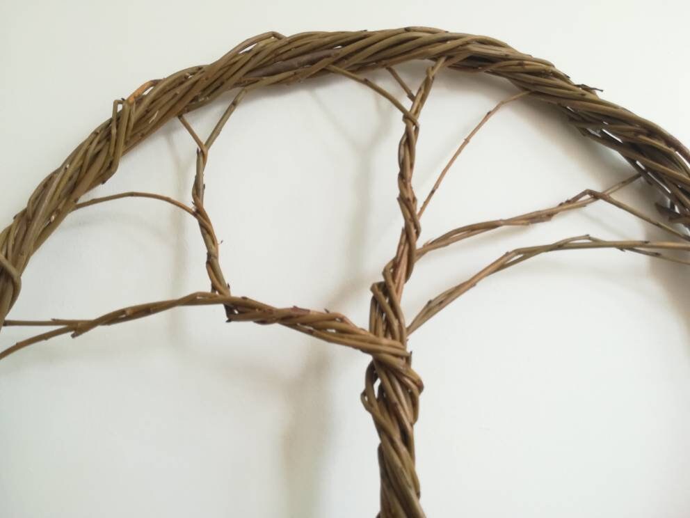 Tree of life willow wreath wall decor. Natural willow wall hanging.
