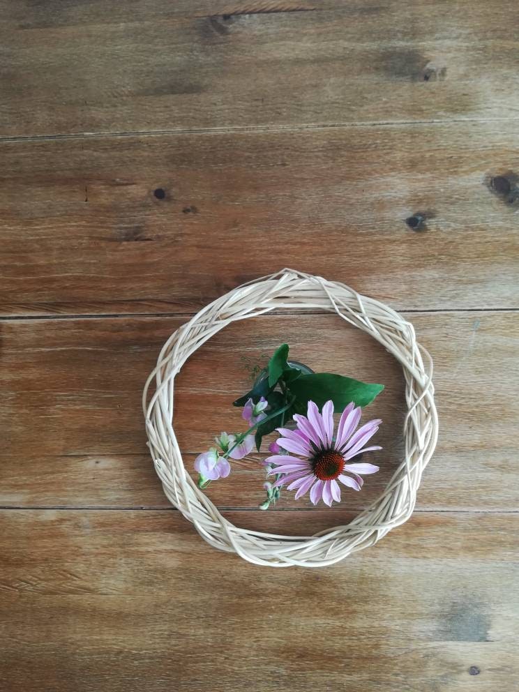White Willow Wreath, Natural Wicker Hoop, DIY Sustainable Decor