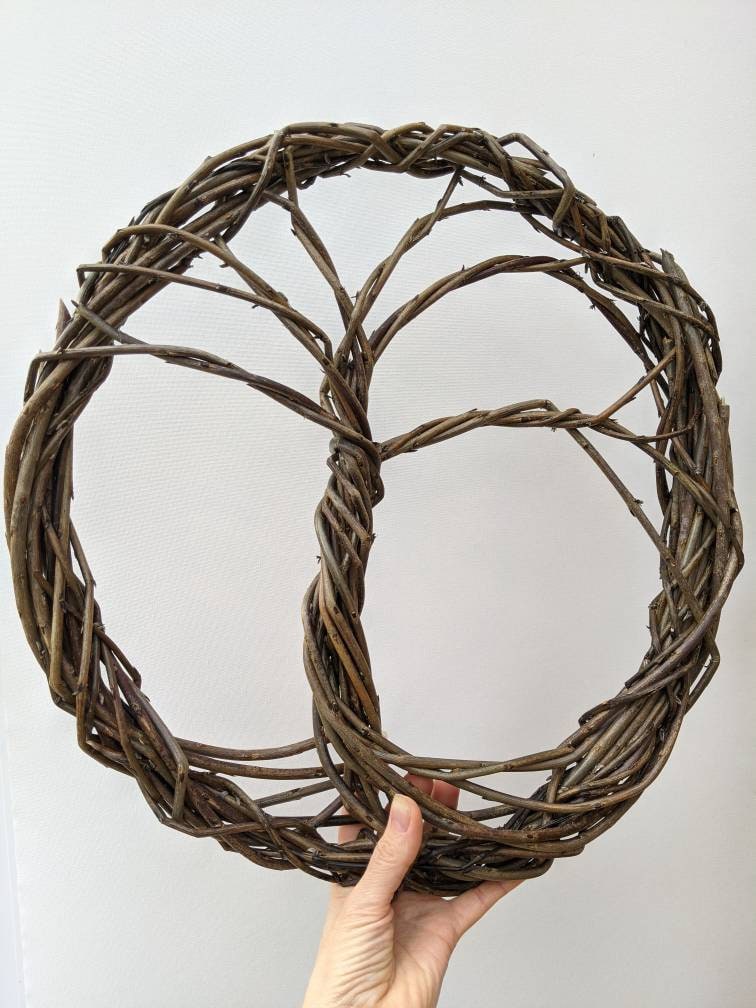 Tree of life willow wreath wall decor. Natural willow wall hanging.