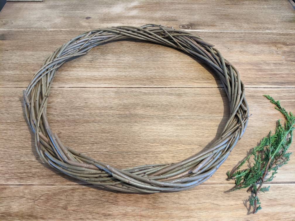 Handwoven Willow Wreath, 45cm - Natural Door or Wall Decor