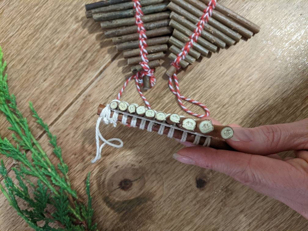 Handmade Willow Christmas Tree Decoration Set, Sustainable Wooden Ornament