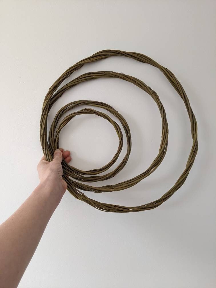 Thin willow wreath base. Simple plain willow hoop in various sizes. Natural wicker wreath. Made to order