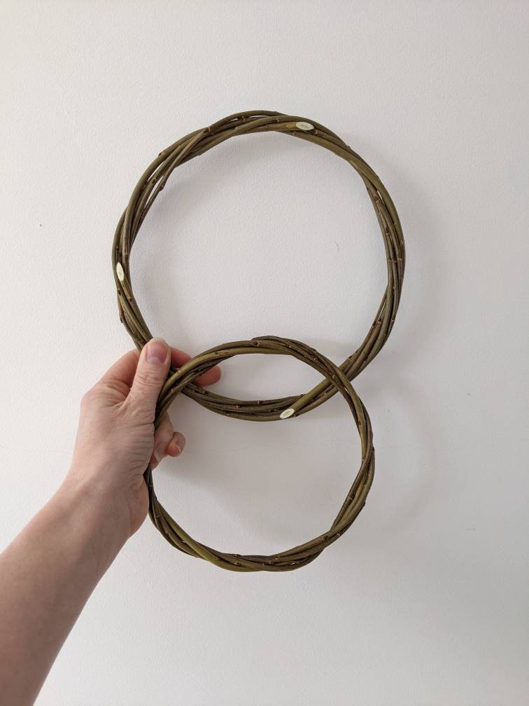 Thin willow wreath base. Simple plain willow hoop in various sizes. Natural wicker wreath. Made to order