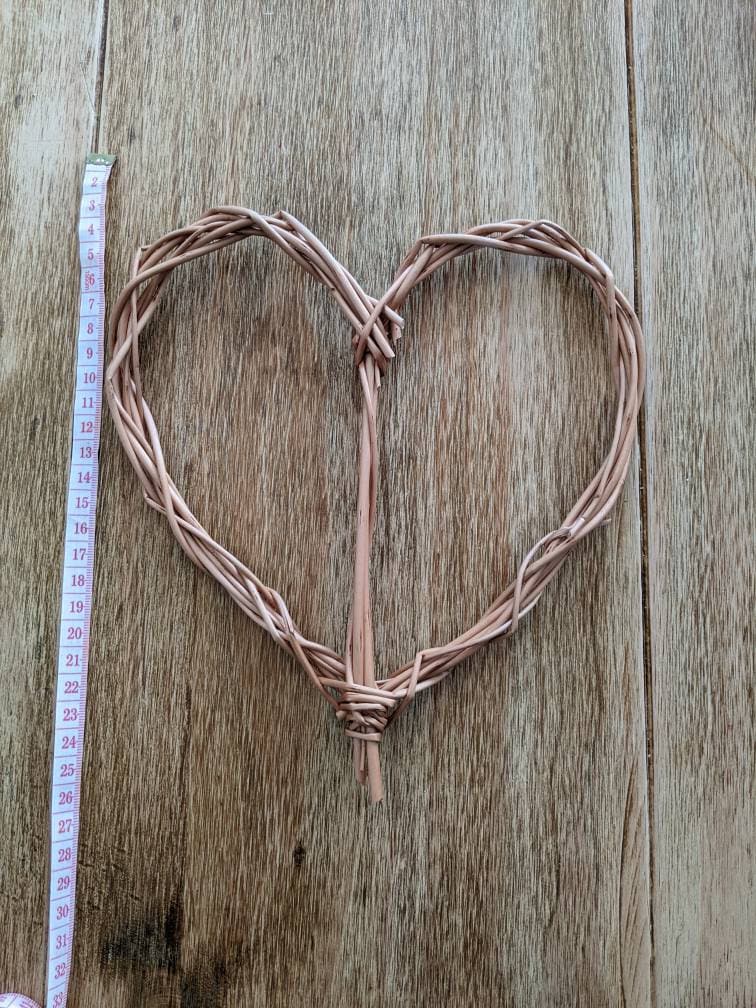 Small Willow 5th Wedding Anniversary Heart, Wall Art Wicker Heart Hanging For A Bedroom, Sustainable Natural Wicker Gift For Her