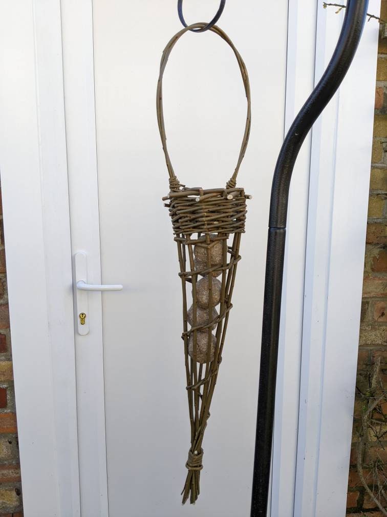 Handwoven Willow Bird Feeder, Fat Ball Holder, Garden Gift