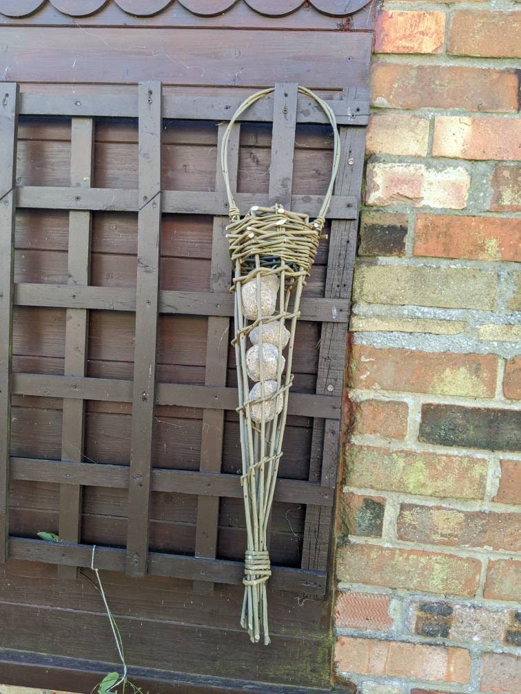 Handwoven Willow Bird Feeder, Fat Ball Holder, Garden Gift