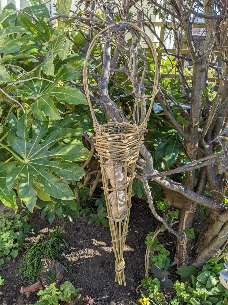 Handwoven Willow Bird Feeder, Fat Ball Holder, Garden Gift