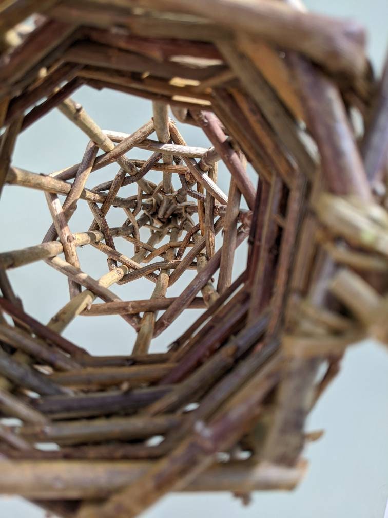 Handwoven Willow Bird Feeder, Fat Ball Holder, Garden Gift