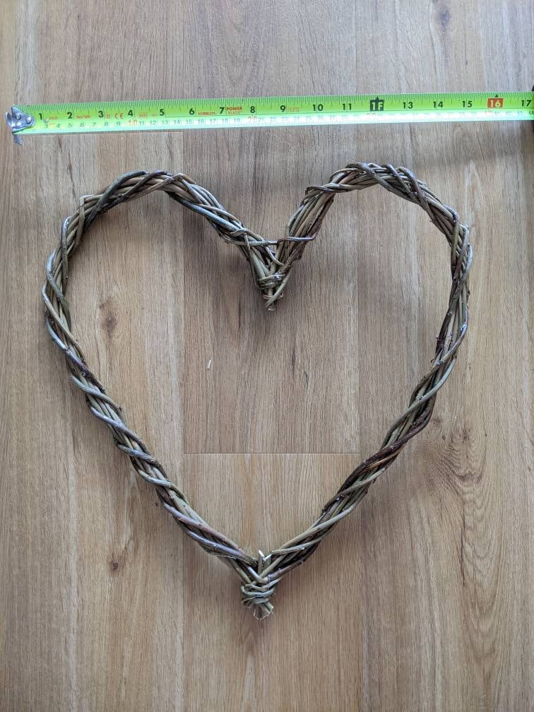 Willow heart. Hand woven with natural brown willow. A great valentines or anniversary gift, 35cm