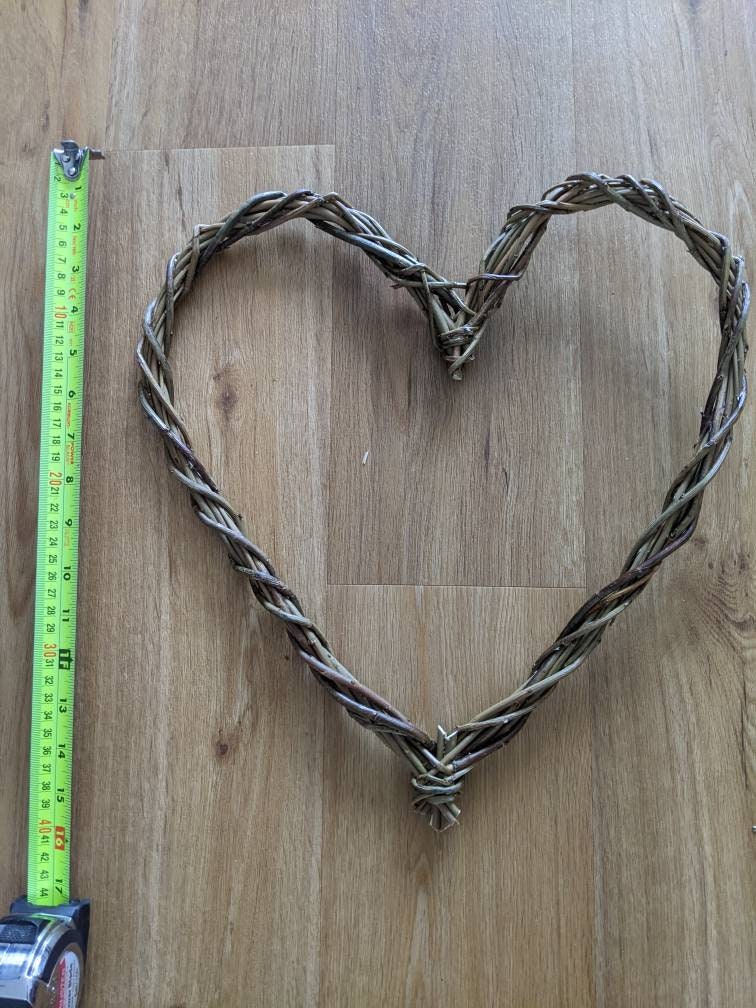 Willow heart. Hand woven with natural brown willow. A great valentines or anniversary gift, 35cm