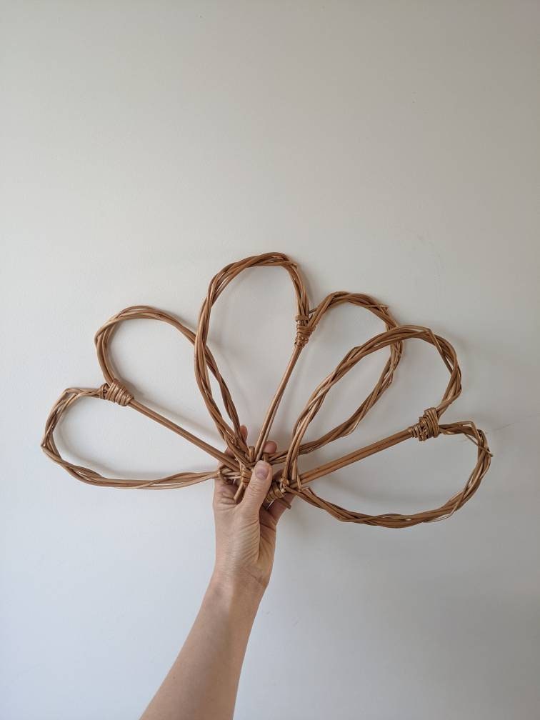 Small Willow 5th Wedding Anniversary Heart, Wall Art Wicker Heart Hanging For A Bedroom, Sustainable Natural Wicker Gift For Her