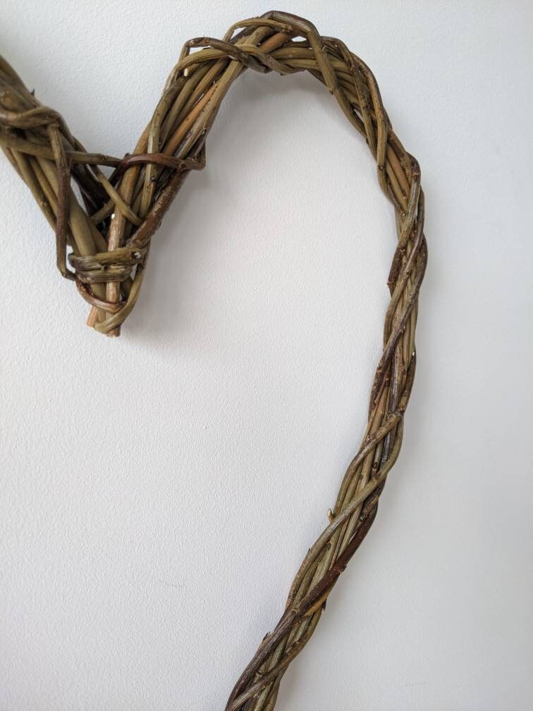 Willow heart. Hand woven with natural brown willow. A great valentines or anniversary gift, 35cm