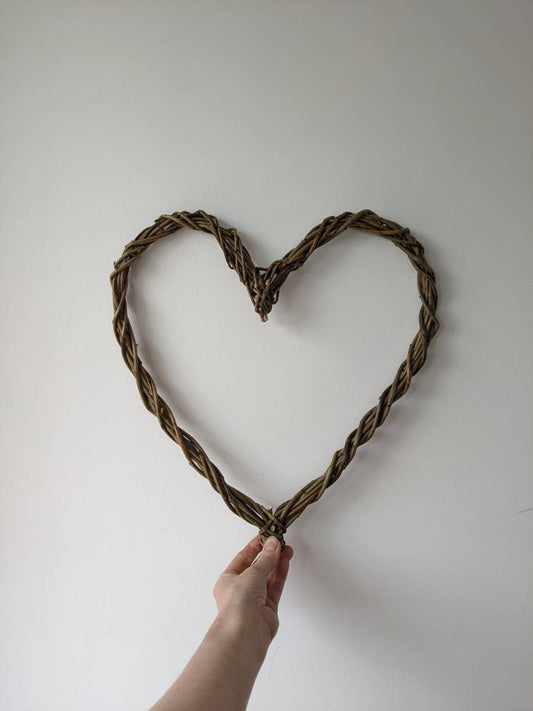 Willow heart. Hand woven with natural brown willow. A great valentines or anniversary gift, 35cm