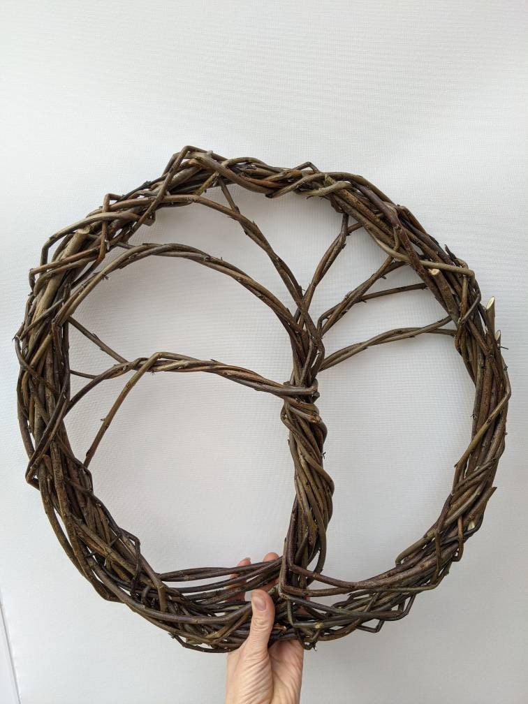 Tree of life willow wreath wall decor. Natural willow wall hanging.