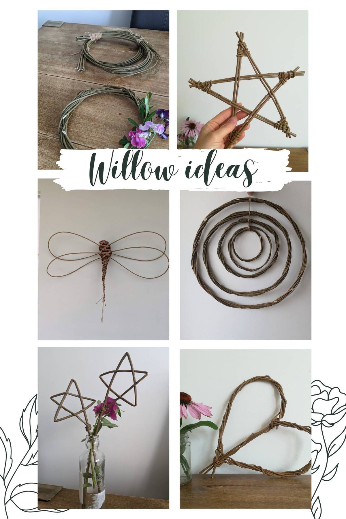 Willow rods for weaving and crafts. Natural brown, buff or white willow. Basketry willow. Black Maul 24 x 4'-5' willow rods. Willow withies
