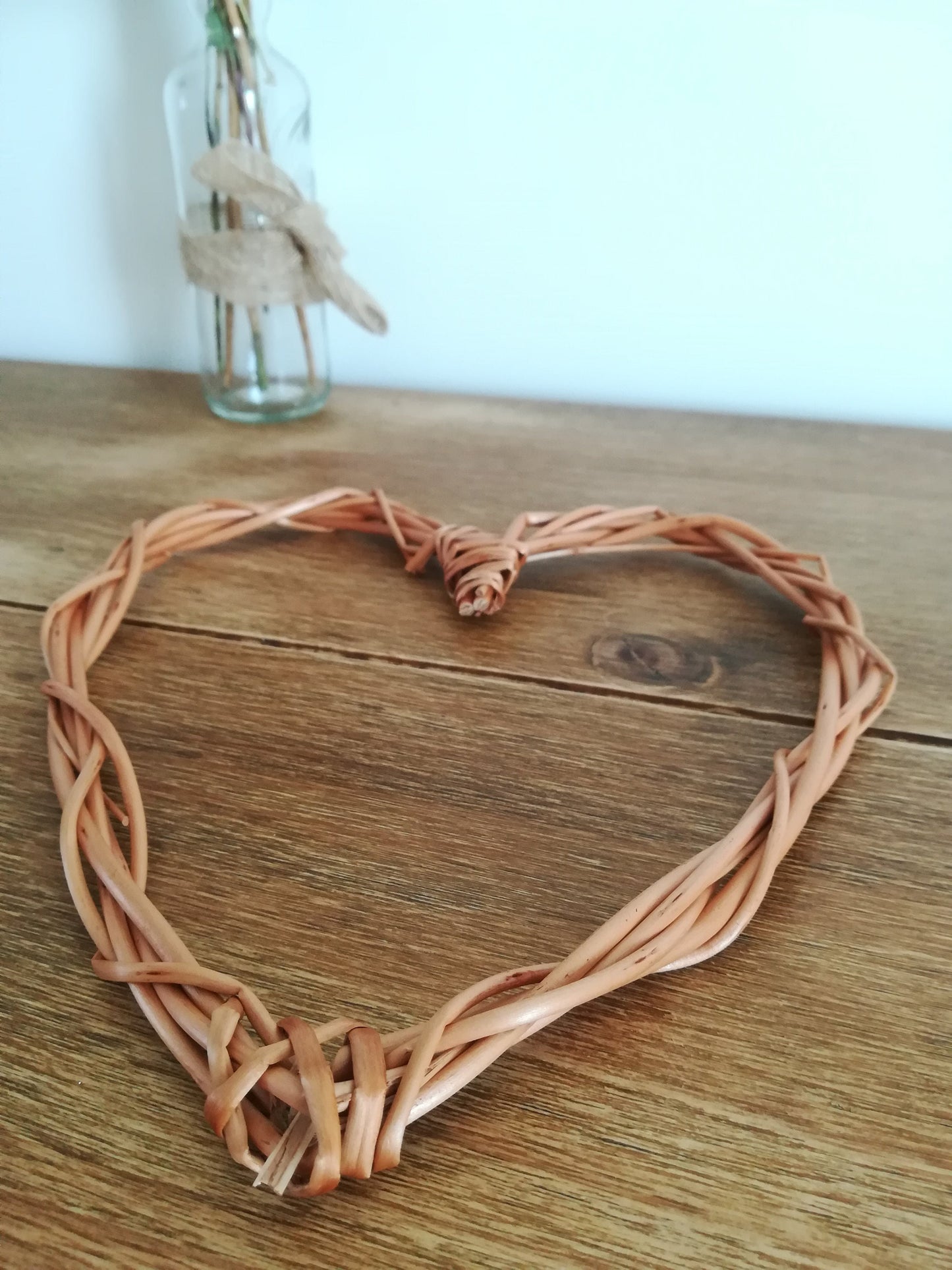 Handwoven Willow Heart, 5th Anniversary Gift, Natural Wicker Wall Art