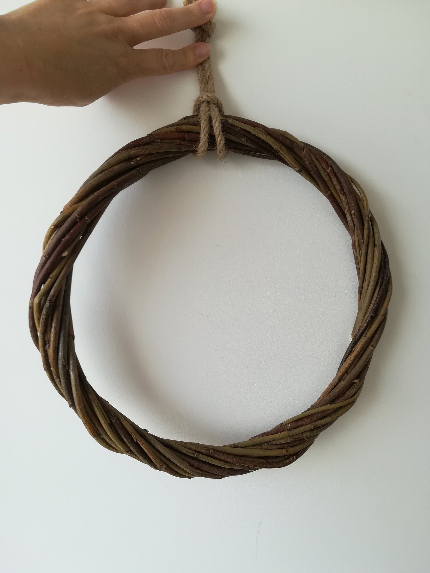 Handwoven Willow Wreath Hoop, DIY Door Decor (30cm)
