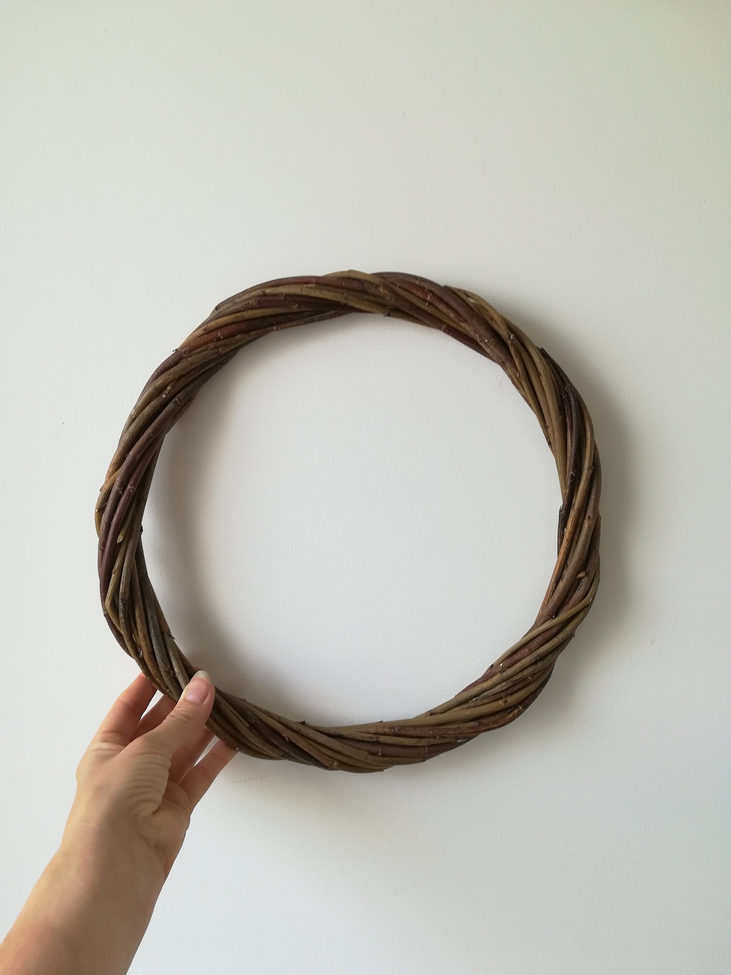 Handwoven Willow Wreath Hoop, DIY Door Decor (30cm)