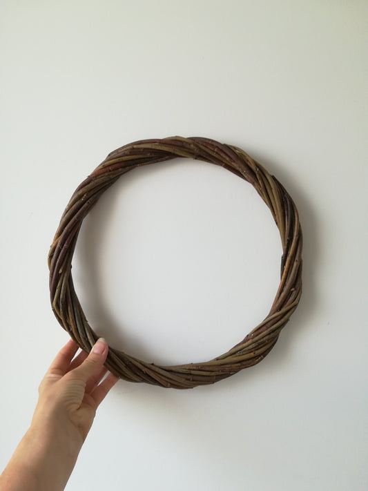 Handwoven Willow Wreath Hoop, DIY Door Decor (30cm)