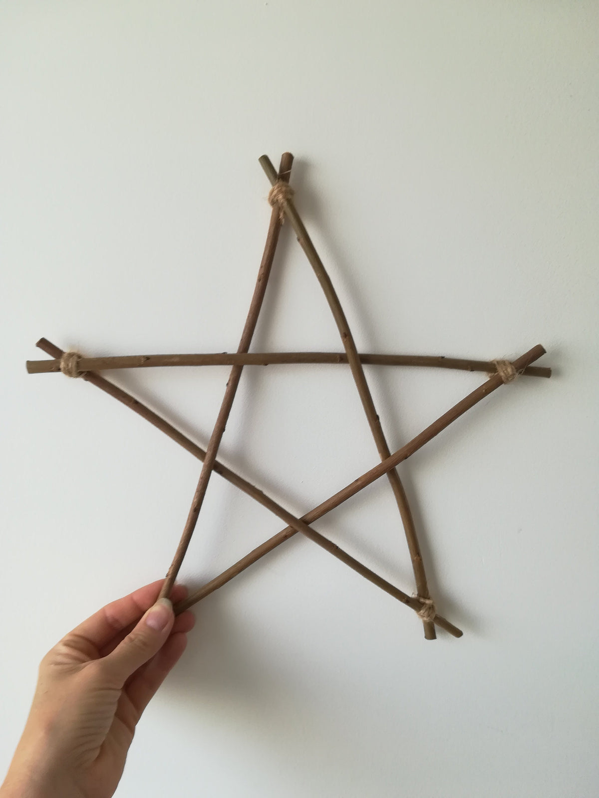 Small willow star. Rustic twig star. 5 pointed star, pentagram.