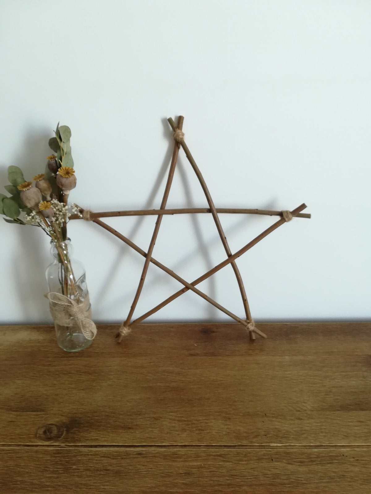 Small willow star. Rustic twig star. 5 pointed star, pentagram.