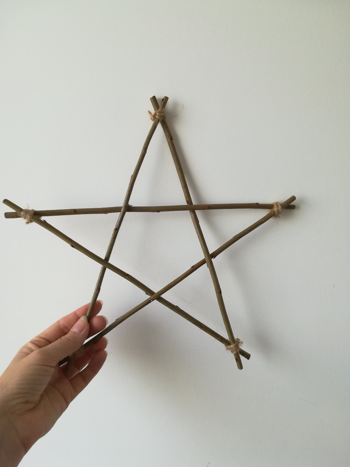Small willow star. Rustic twig star. 5 pointed star, pentagram.