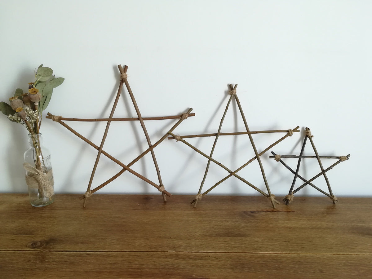 Small willow star. Rustic twig star. 5 pointed star, pentagram.