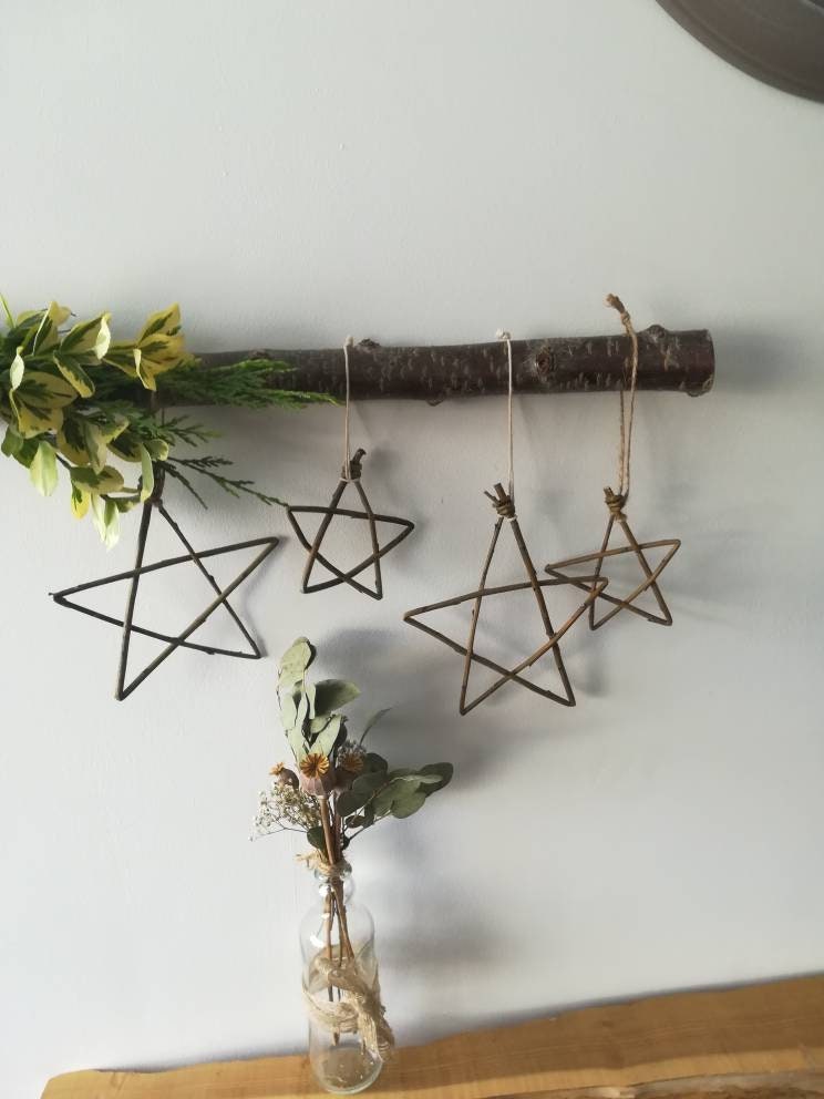 Hanging star decoration, made from willow. Great for Christmas or year round decoration. Natural sustainable home decor