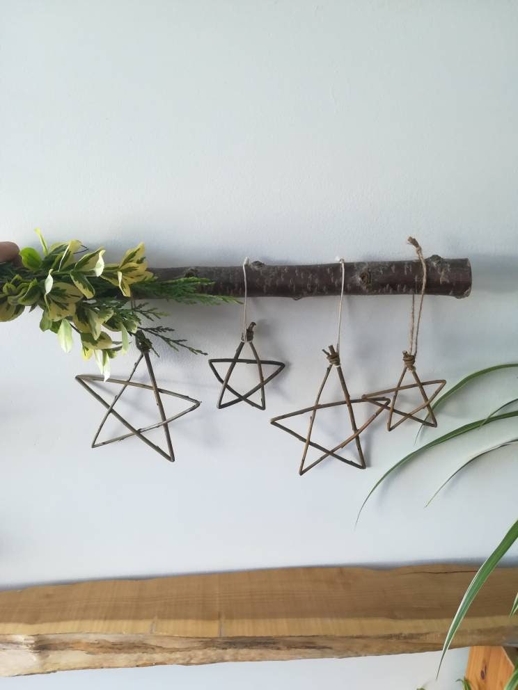 Hanging star decoration, made from willow. Great for Christmas or year round decoration. Natural sustainable home decor