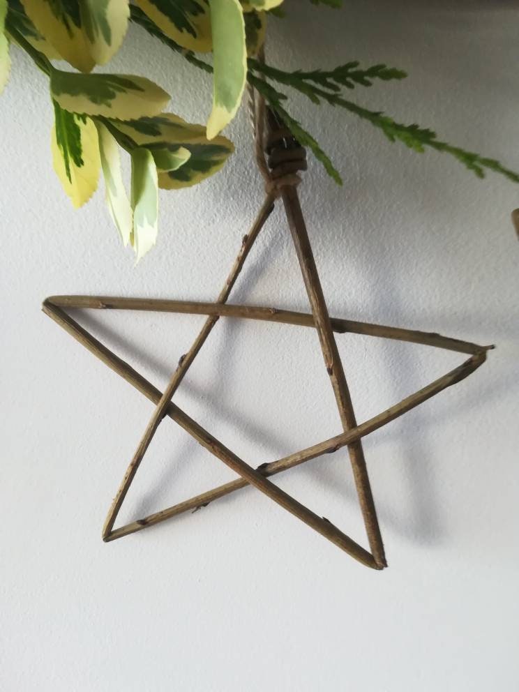 Hanging star decoration, made from willow. Great for Christmas or year round decoration. Natural sustainable home decor