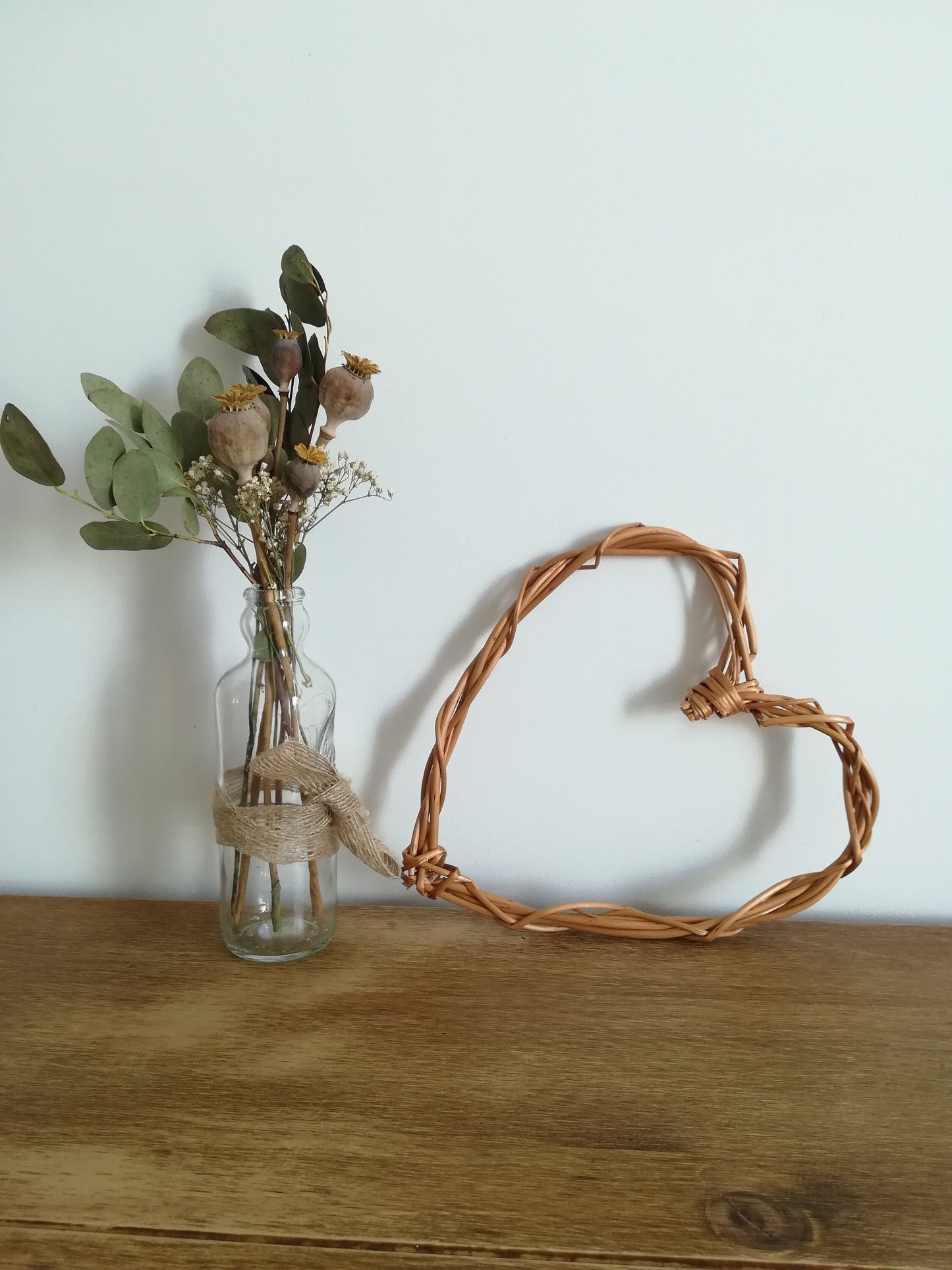 Handwoven Willow Heart, 5th Anniversary Gift, Natural Wicker Wall Art