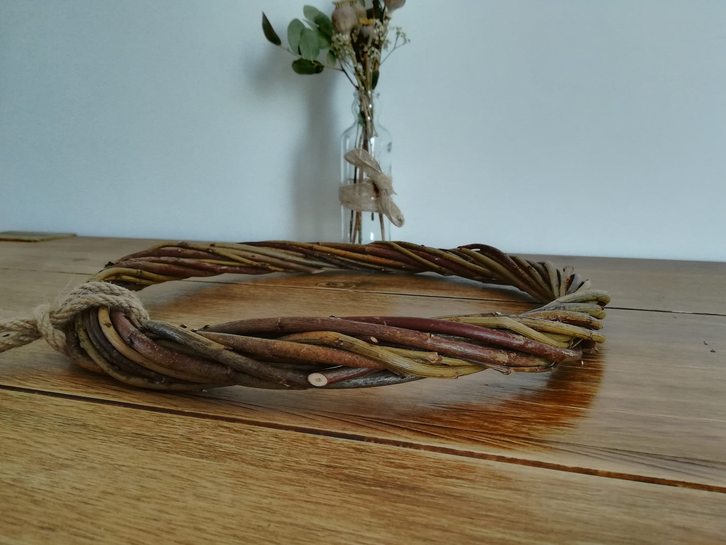 Handwoven Willow Wreath Hoop, DIY Door Decor (30cm)