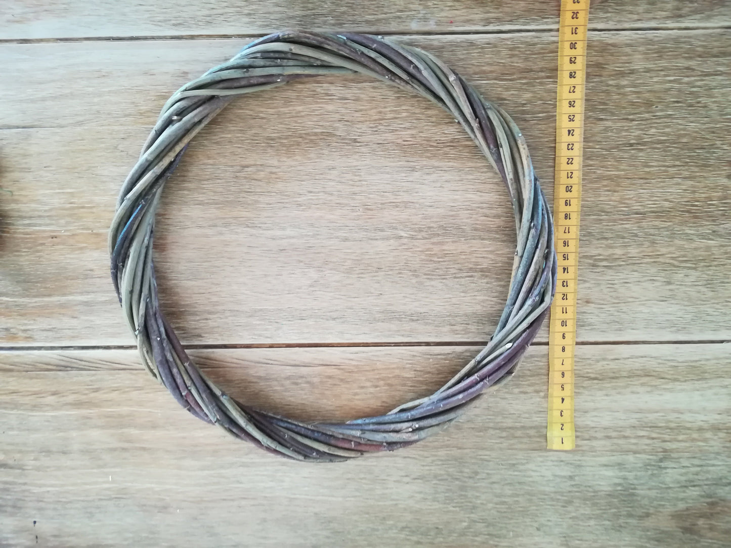 Handwoven Willow Wreath Hoop, DIY Door Decor (30cm)