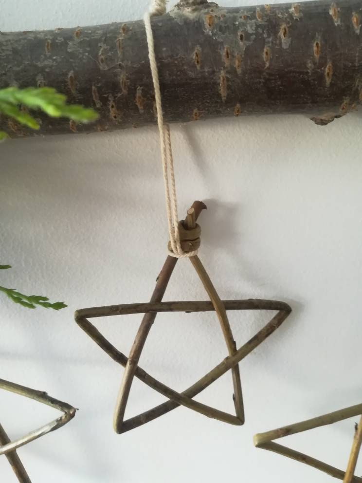 Hanging star decoration, made from willow. Great for Christmas or year round decoration. Natural sustainable home decor