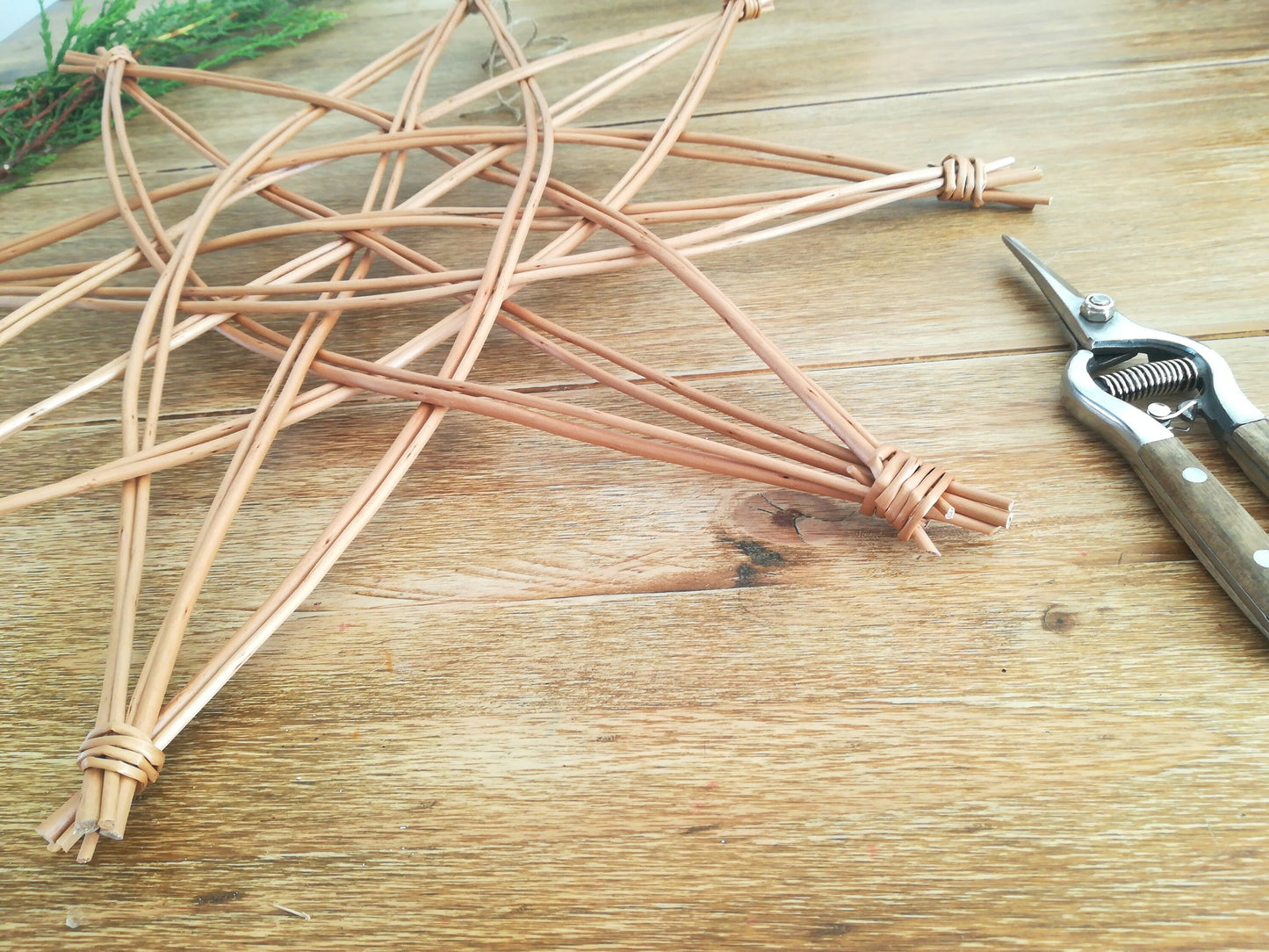 Willow star decoration. Swedish Scandi style star. Handmade from buff willow. Eco friendly home,  wall or window hanging decoration