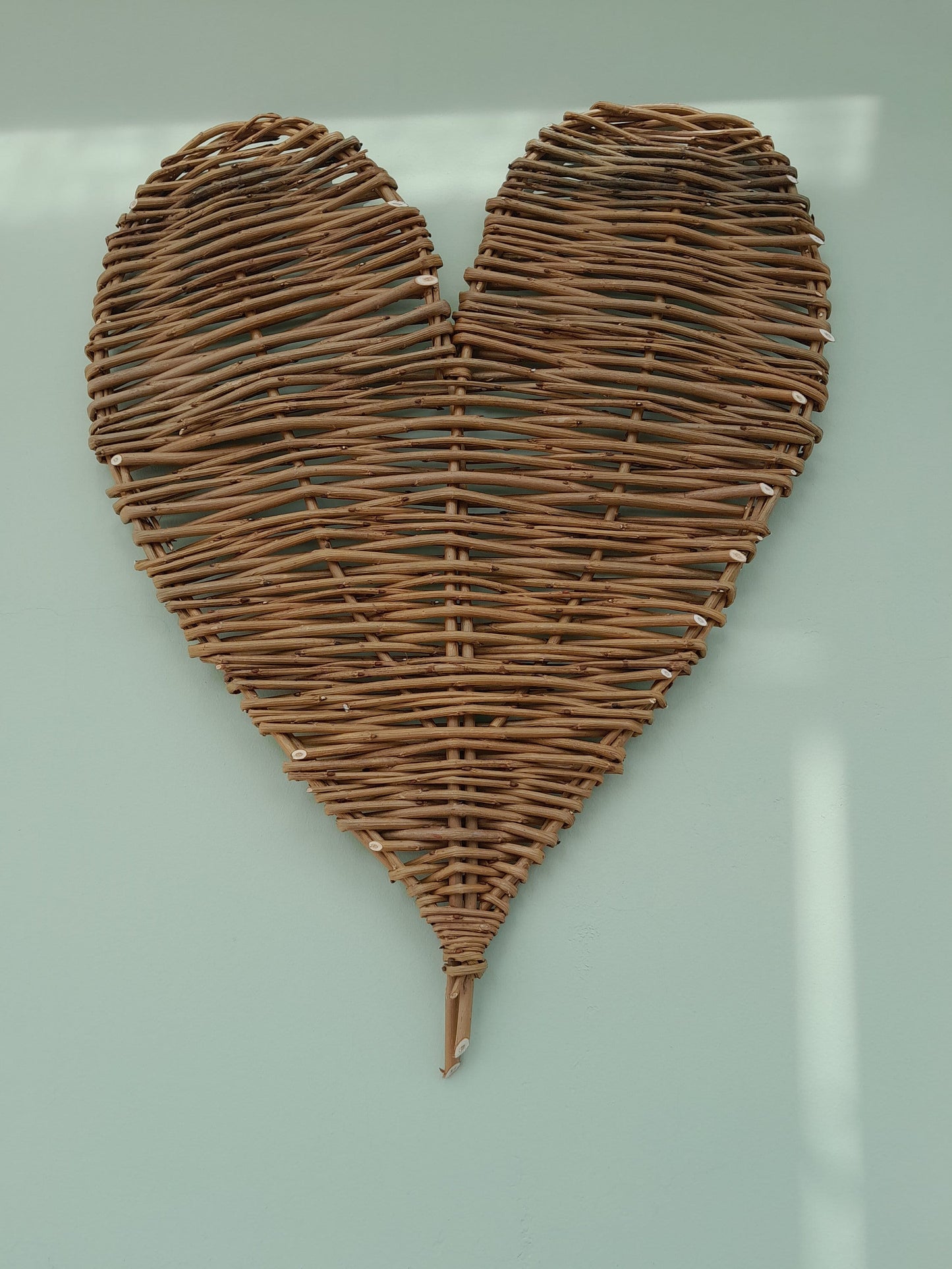 Large willow heart. Natural brown willow wall hanging. Rustic woven heart 40cm