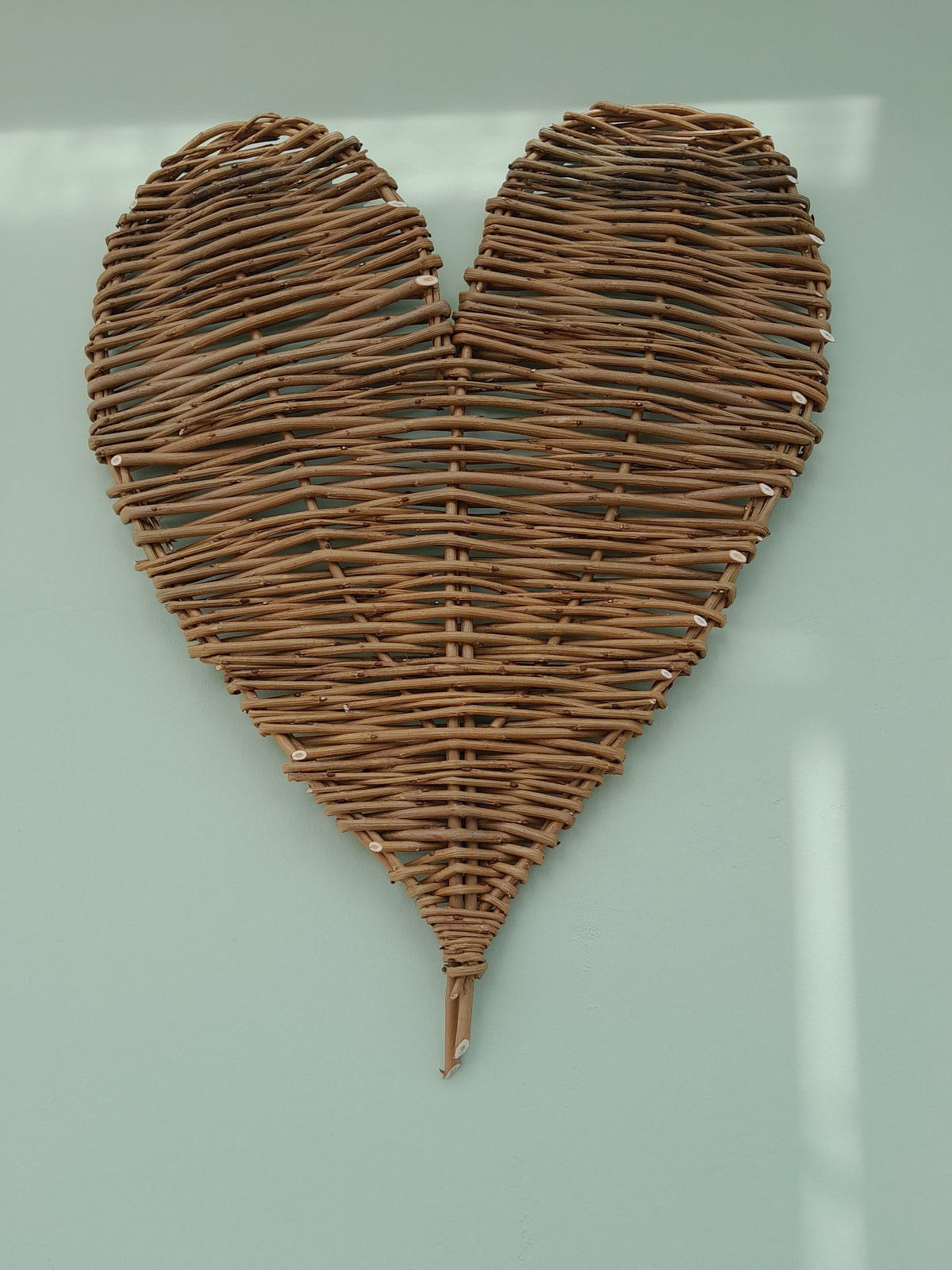 Large willow heart. Natural brown willow wall hanging. Rustic woven heart 40cm