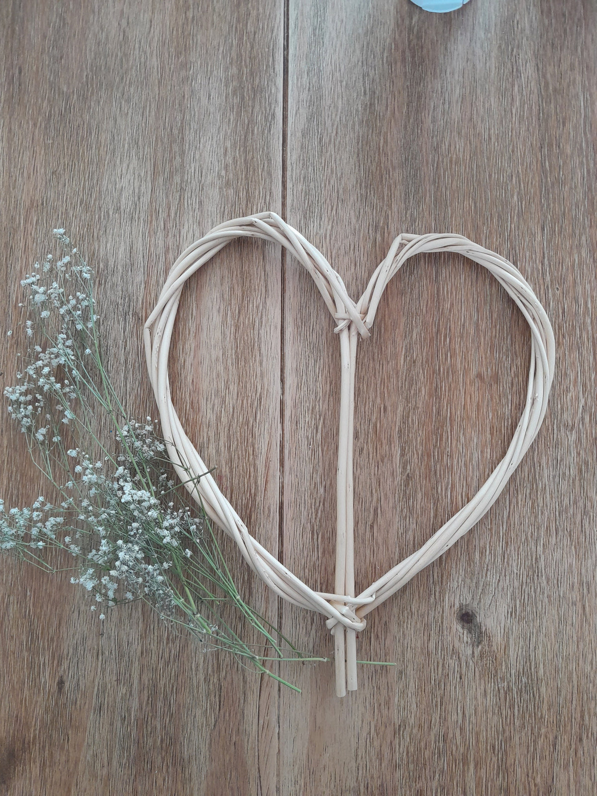 White Willow Heart, 5th Anniversary Gift, Hand Woven Wicker Wall Art